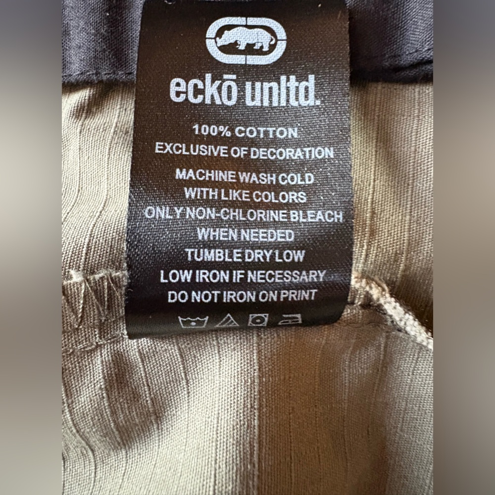 Ecko Unltd Khaki/Green Field Jacket Men’s Large Utility Pockets Full‎ Zip EUC - Picture 11 of 14